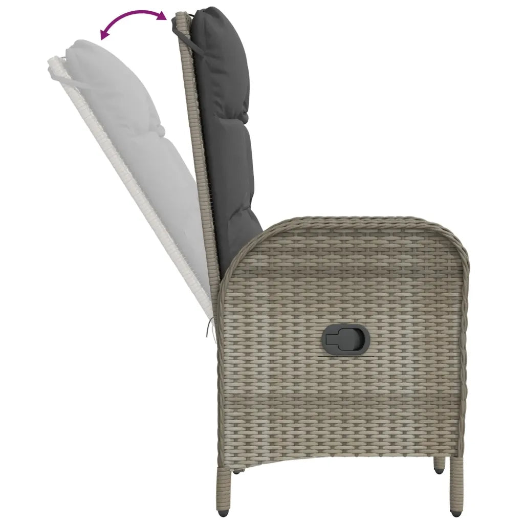 Set da Pranzo da Giardino 5 pz con Cuscini in Polyrattan Grigio 3185025