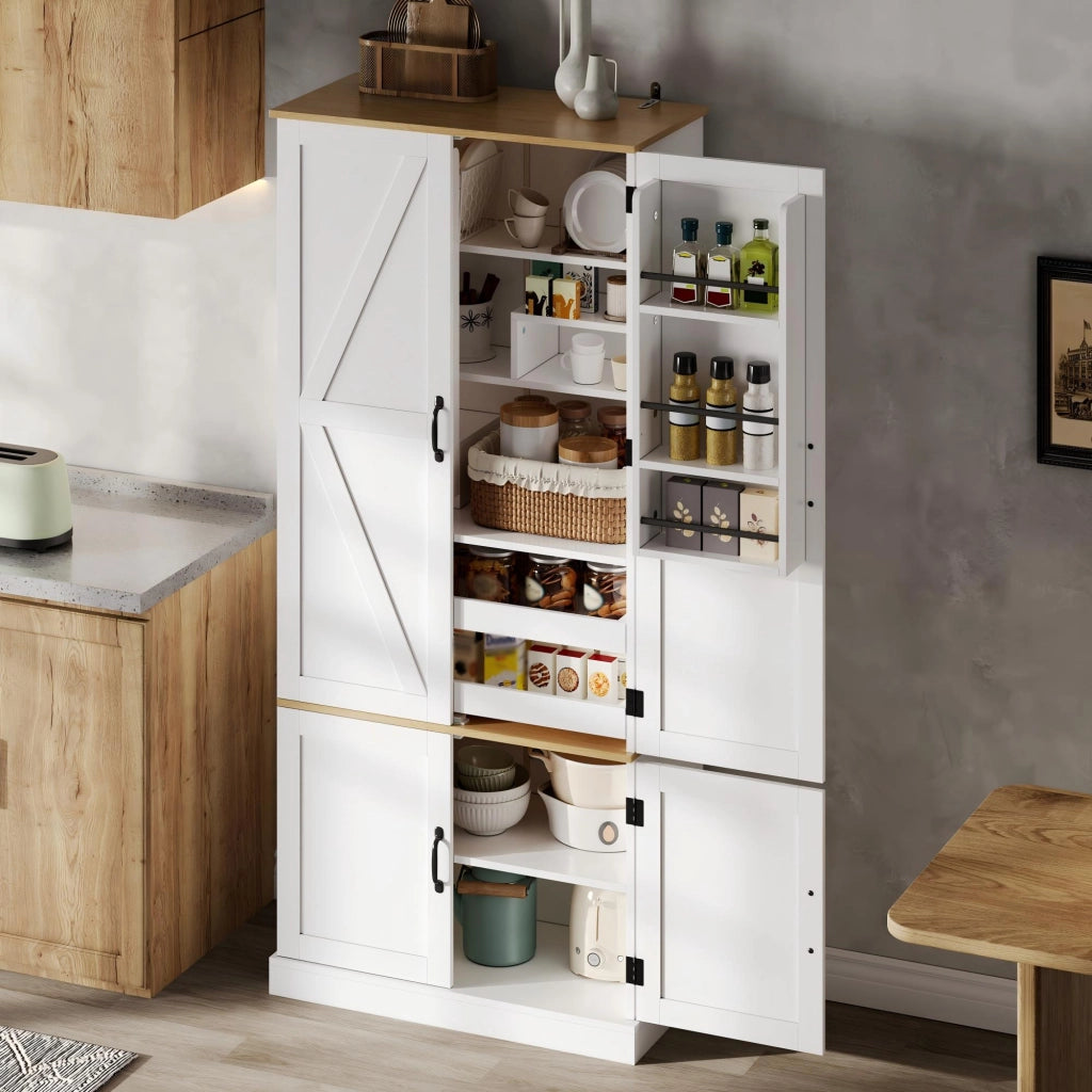 Credenza con cassetti, ripiani regolabili in MDF bianco