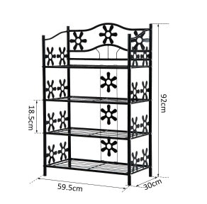 Scaffale multiuso a 4 ripiani in metallo nero