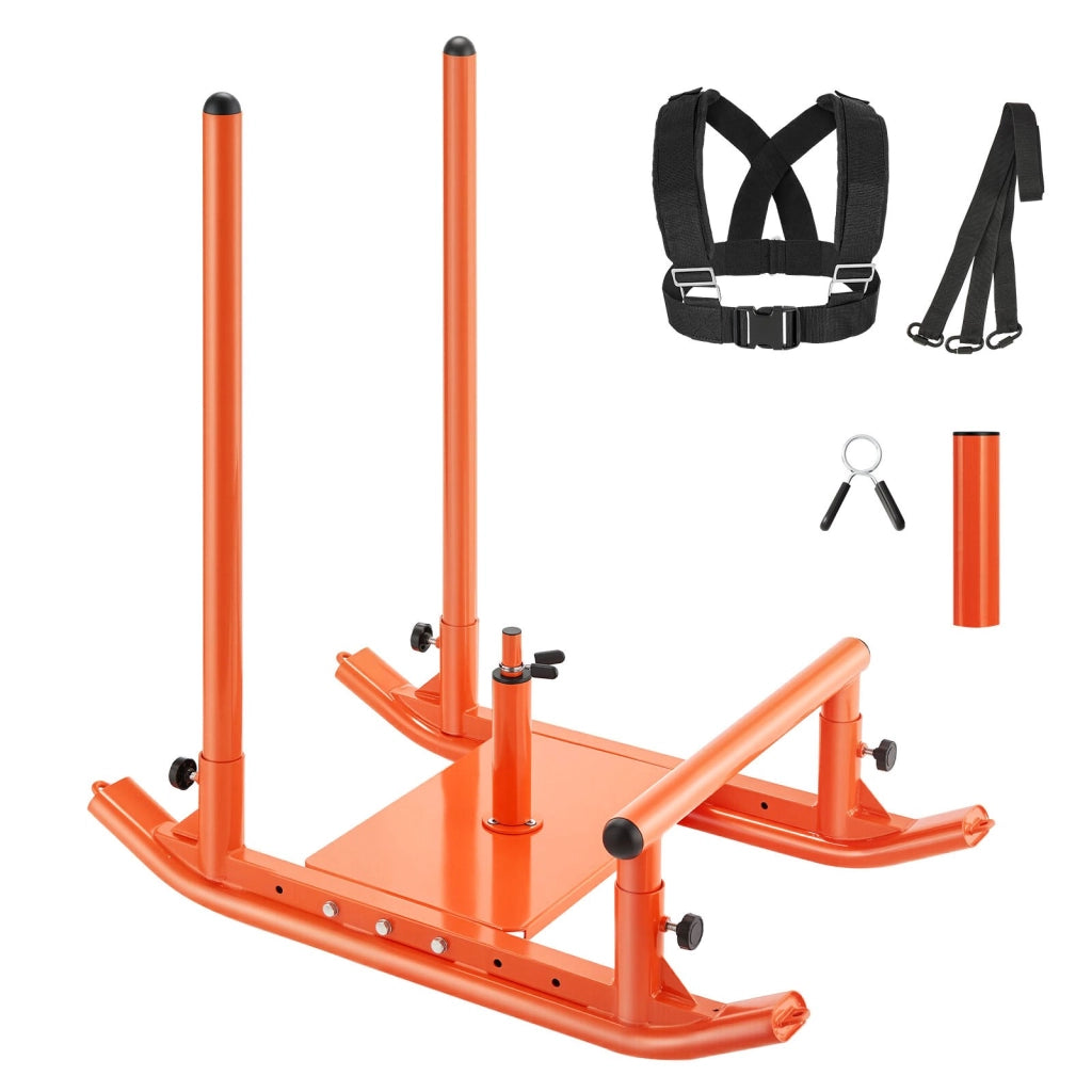 Slitta con Pesi Q174 in Acciaio Arancione 1030 x 660 x 1040 mm, Attrezzatura Fitness per Allenamento di Forza per Dischi 25 e 51 mm
