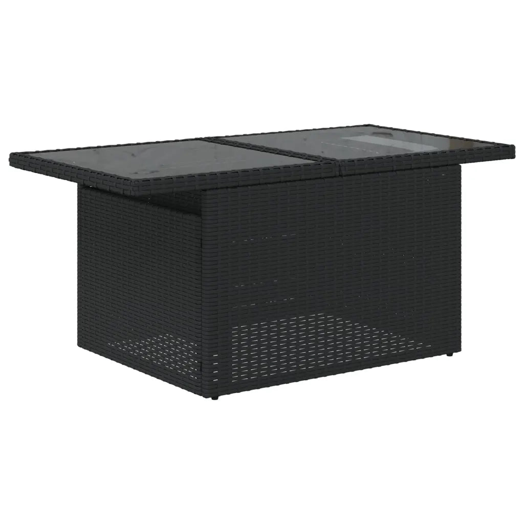 Set Divani da Giardino 10pz con Cuscini in Polyrattan Nero 3268766