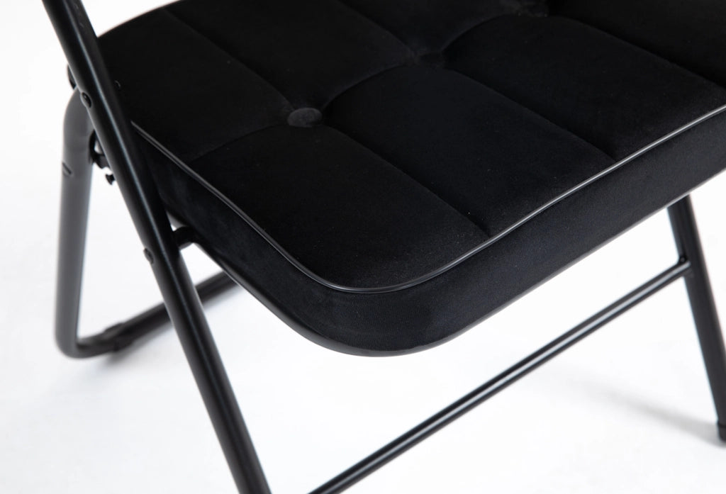 SEDIA Pieghevole Imbottita Set da 2 pezzi Nero in Acciaio