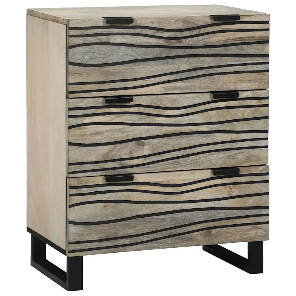 Credenza Bianco 60 x 33.5 x 75 cm Legno massello di mango 4017975