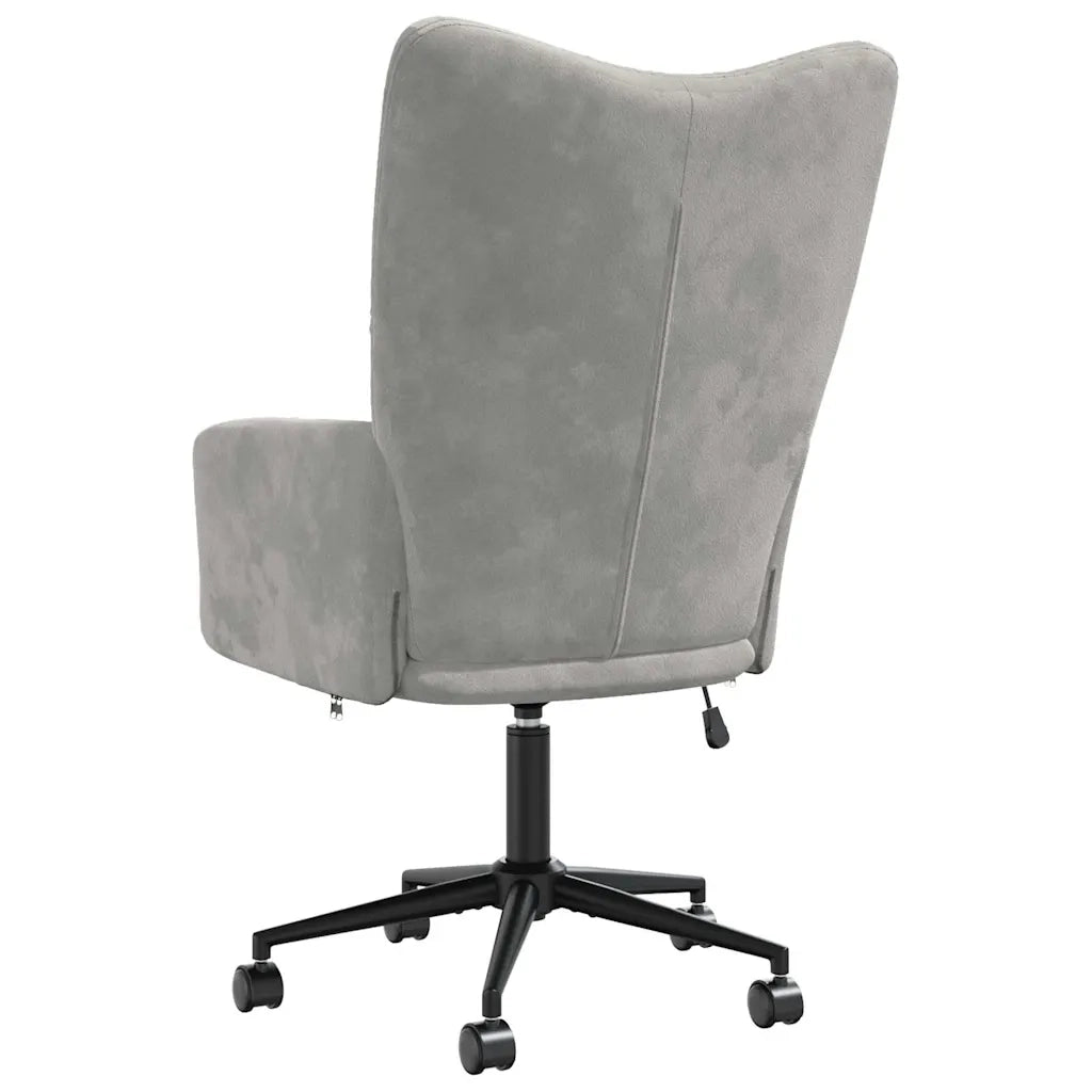 Sedia Relax Grigio Chiaro in Velluto 328172