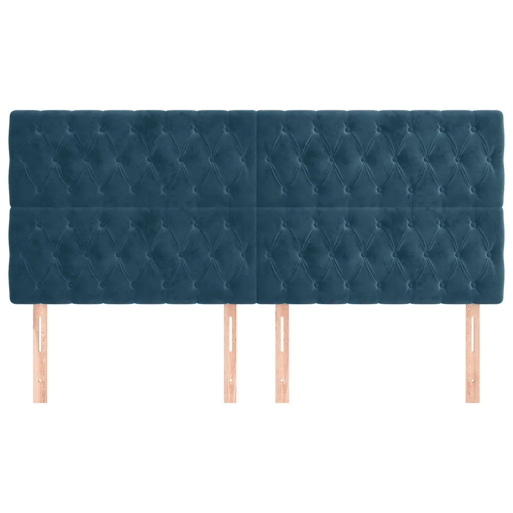 Testiera Blu Scuro 200x7x118/128 cm Velluto 3116738