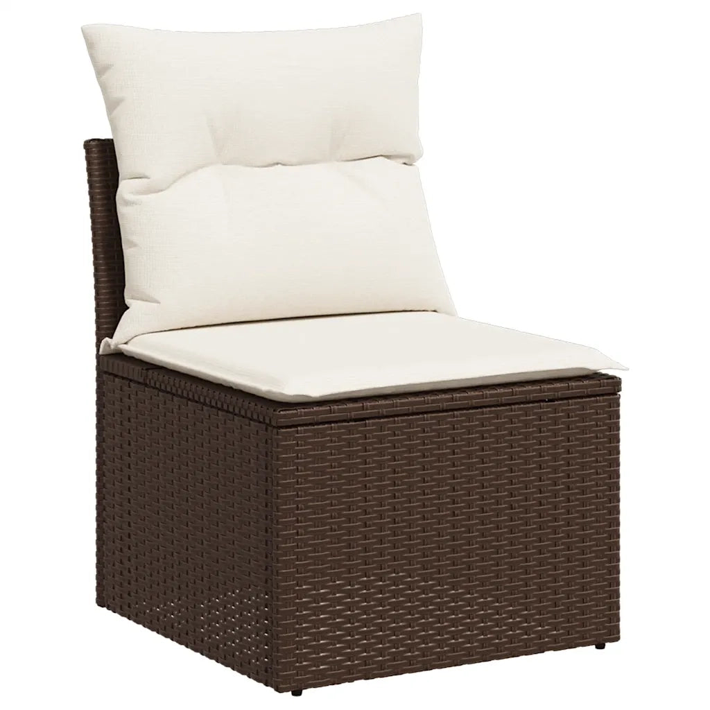 Set Divani da Giardino 7 pz con Cuscini Marrone in Polyrattan 3326674