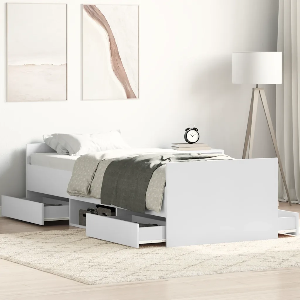 Giroletto con Testiera e Pediera Bianco 100x200 cm