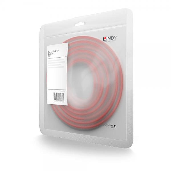 LINDY CAVO DI RETE CAT.6 U/UTP ROSSO, 0.5M