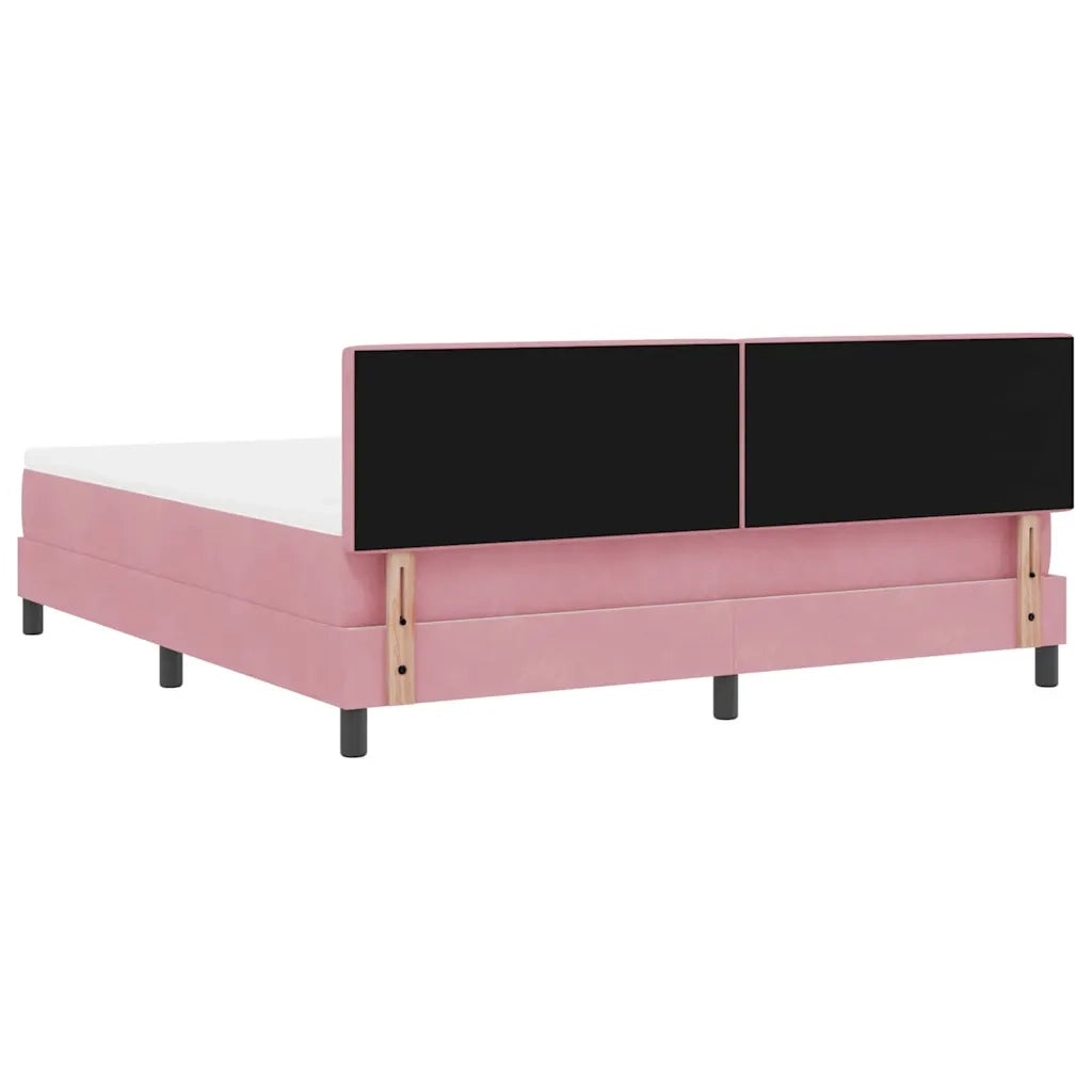 Letto a molle con materasso Rosa 180 x 200 cm Velluto 3339259