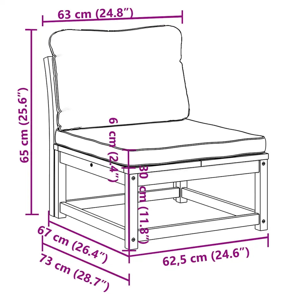 Divano da Giardino con Cuscini in Legno Massello Acacia 366495