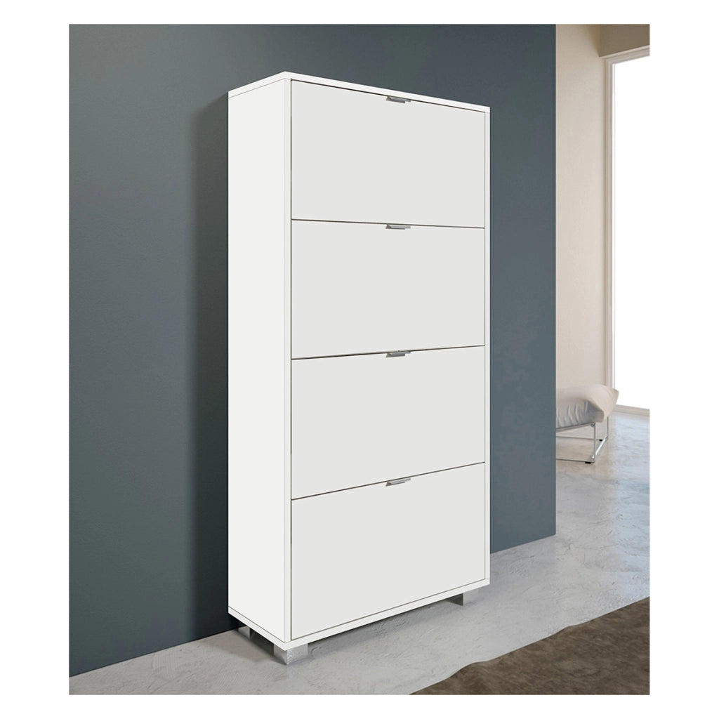 SCARPIERA CON 4 RIBALTE IN NOBILITATO- cm L76xH155xP30 Olmo Bianco- DH- pezzi 1