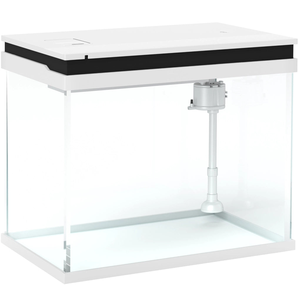 Acquario in vetro 41 L 48 x 30 x 41 cm bianco con filtro e LED, compatto