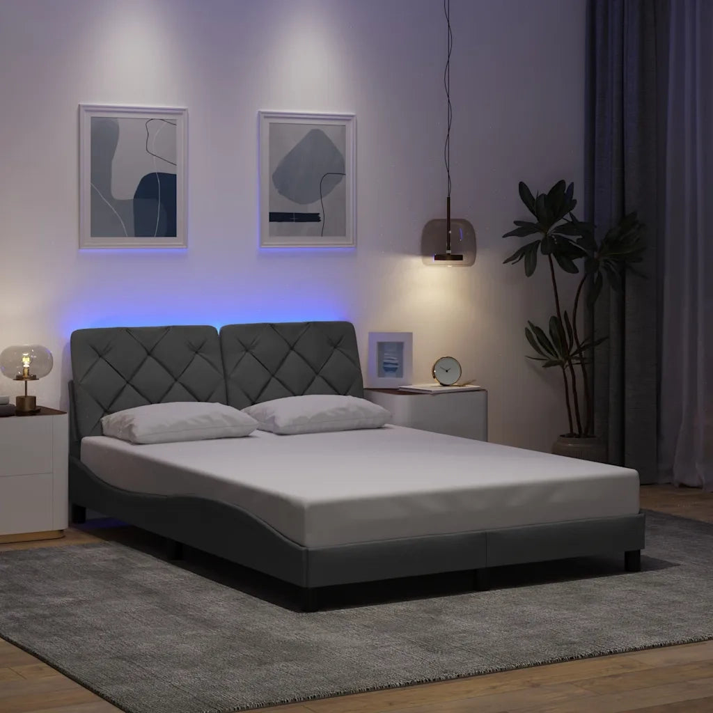 Giroletto con LED senza Materasso Grigio Chiaro 120x200 cm