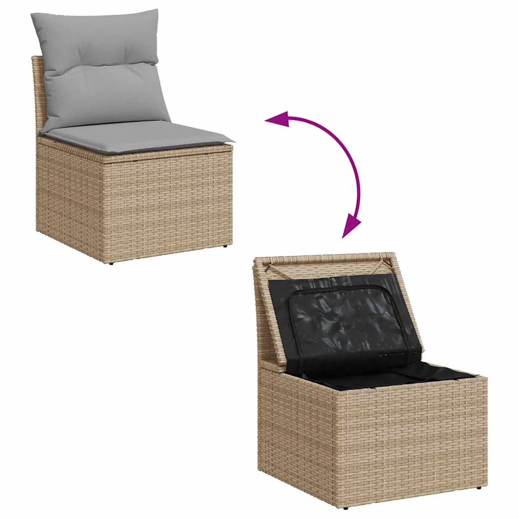 Set Divano da Giardino 6 pcs Beige e Grigio Chiaro polyrattan 3355749