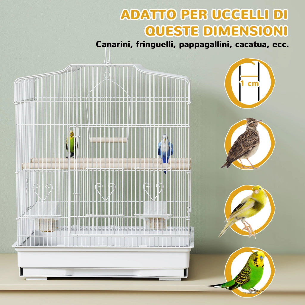 Gabbia per Uccellini Portatile con Maniglia ¨C Minimal ¨C Bianco