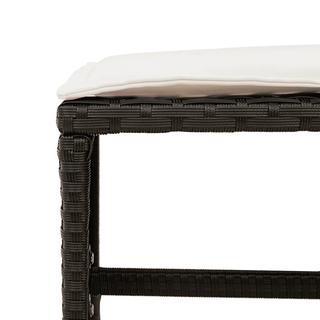 Set da Pranzo da Giardino 9 pz con Cuscini Nero in Polyrattan 3211314