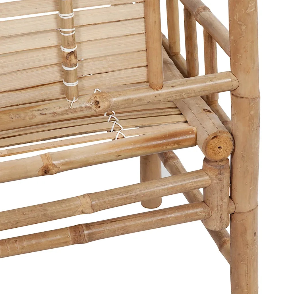 Panca da Giardino con Cuscino 120 cm in Bambù 3063896