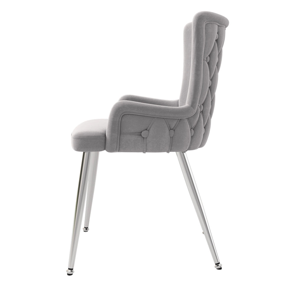 SEDIA in velluto grigio e argento Set da 6 pezzi