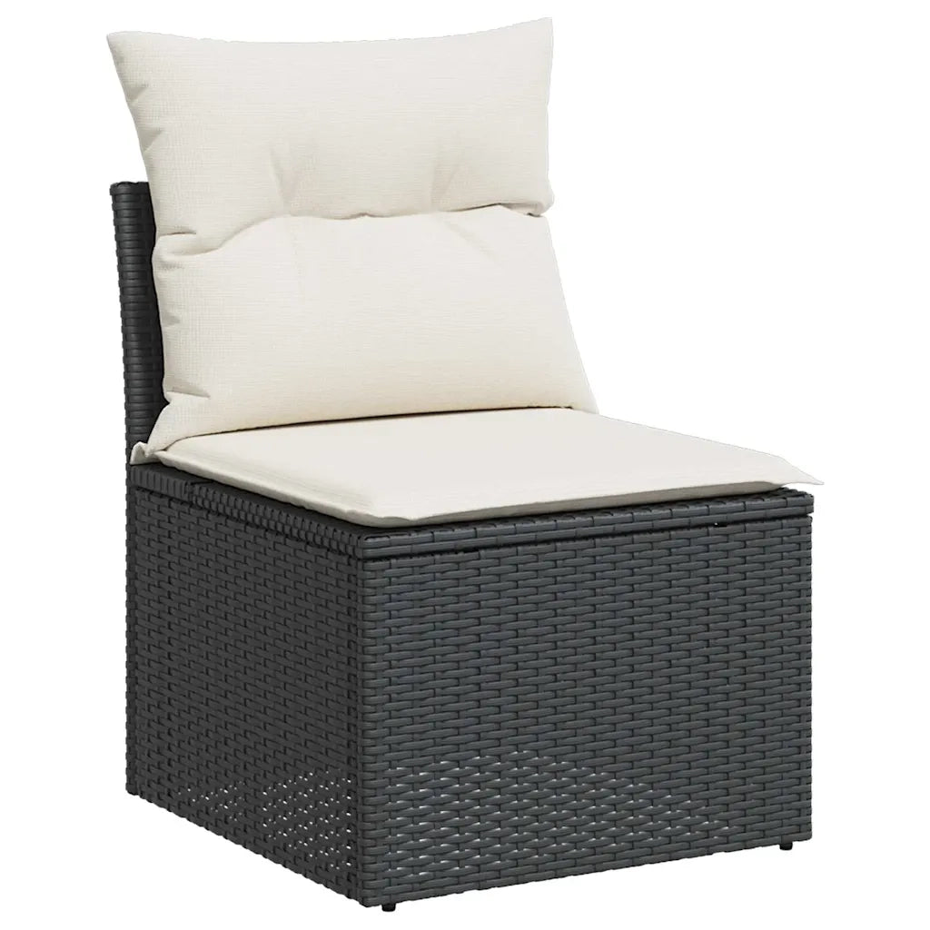 Set Divani da Giardino 5 pz con Cuscini in Polyrattan Nero 3325562