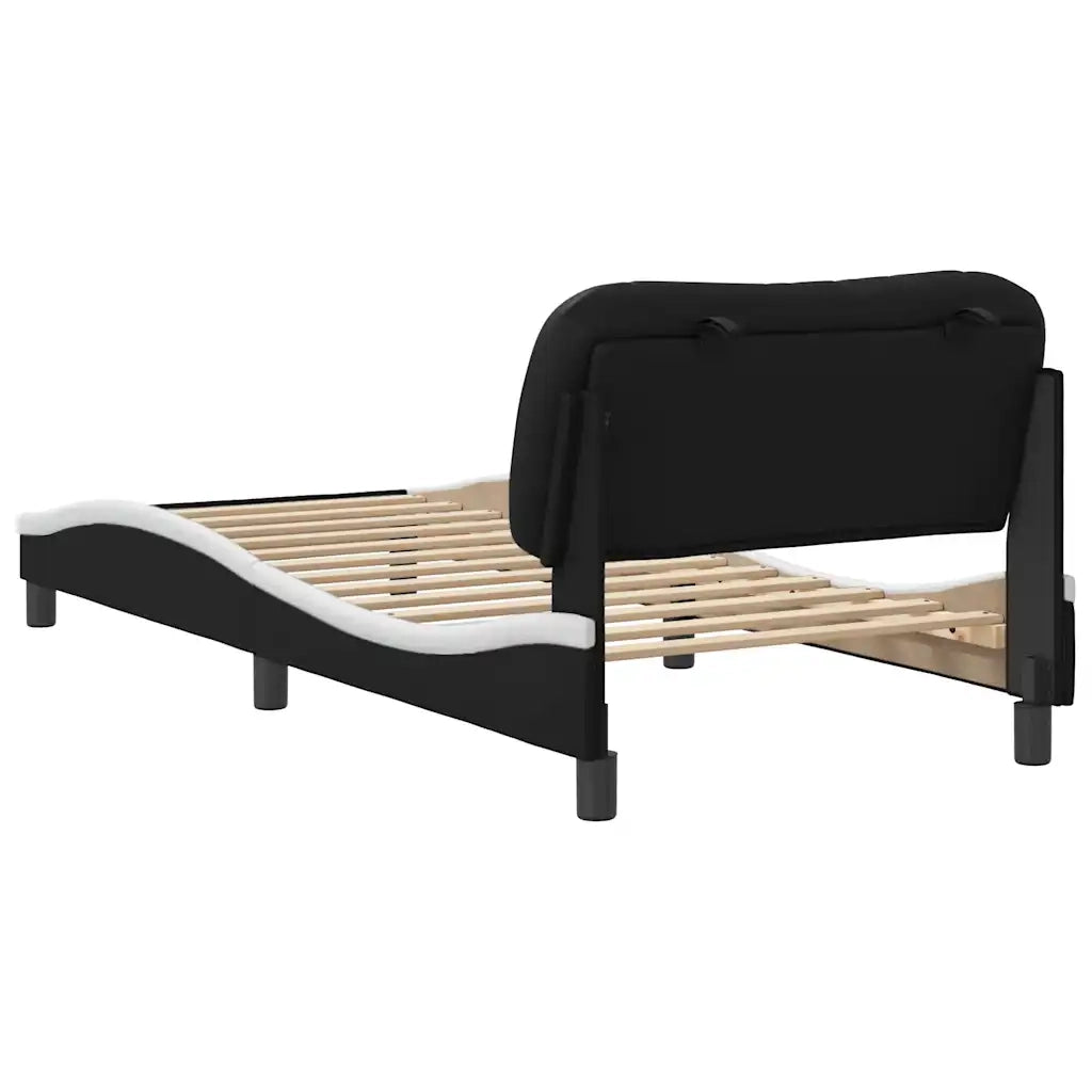Giroletto senza Materasso Hvar Nero e Bianco 90x190 cm in Similpelle
