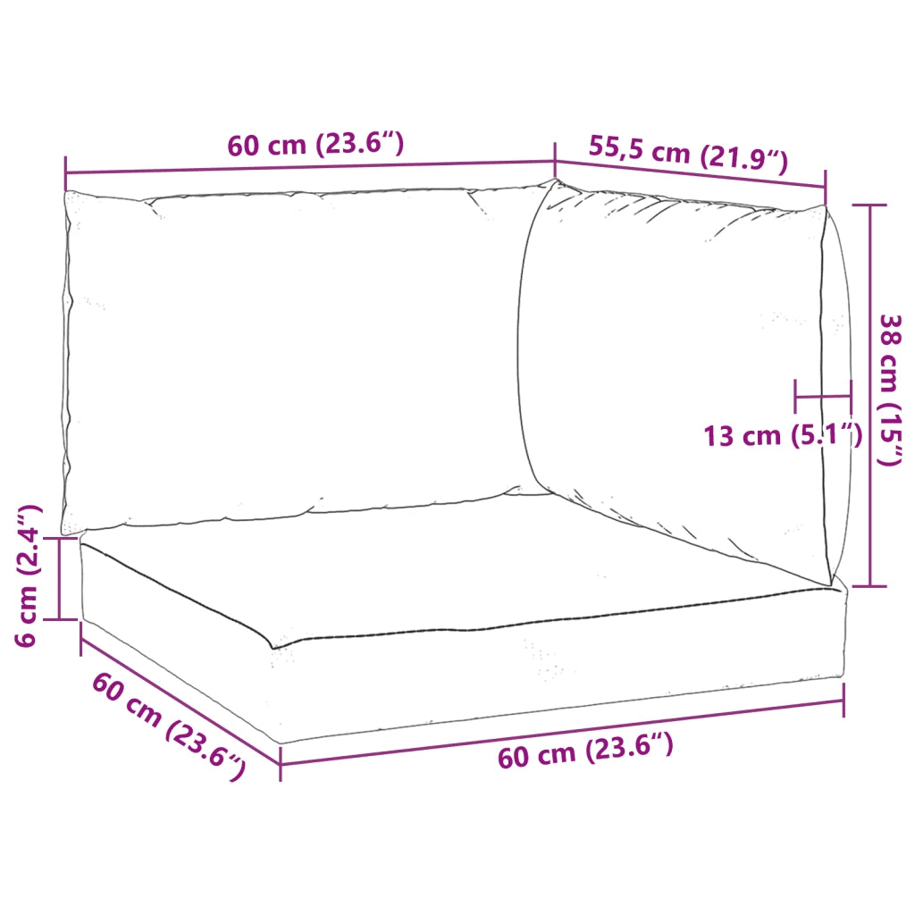 Cuscini per Pallet 3 pz Blu in Tessuto Oxford 315074