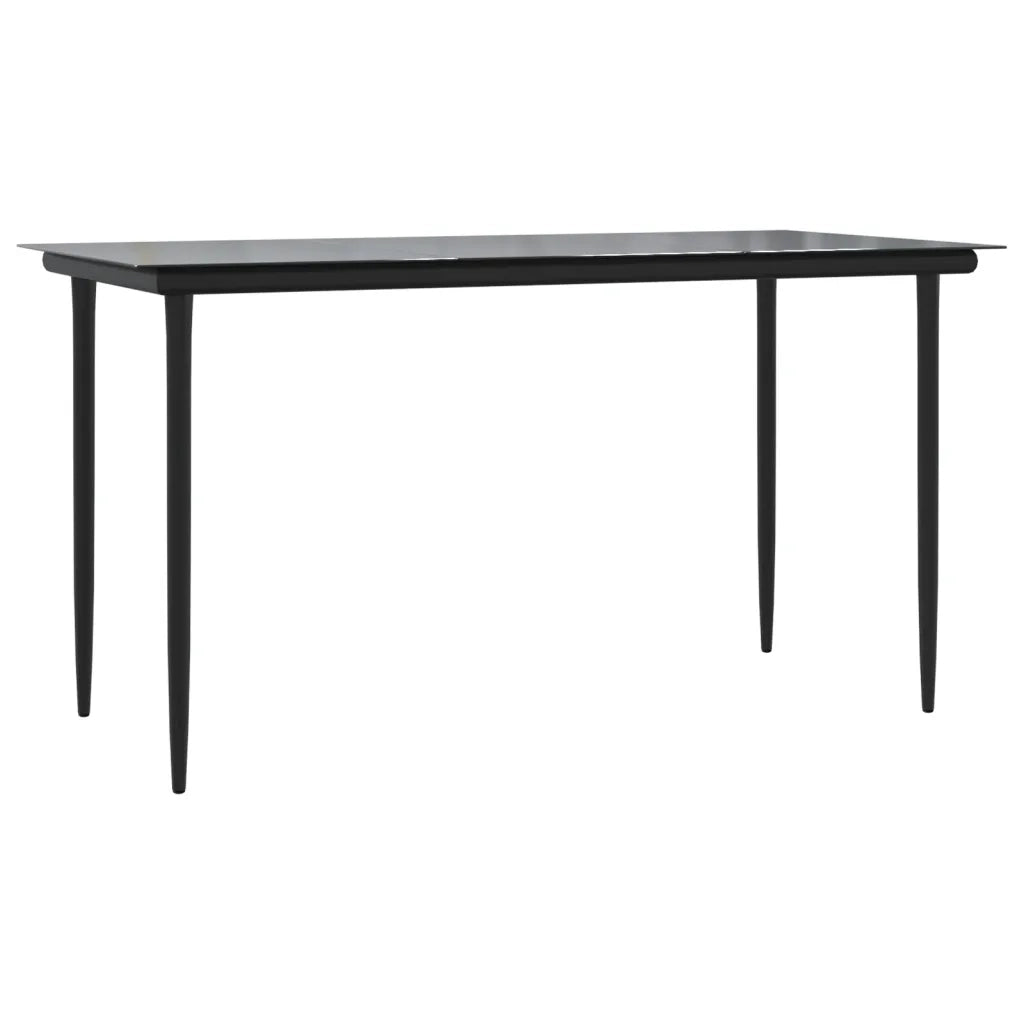 Set da Pranzo Giardino 5pz Nero e Grigio con Cuscini Polyrattan 3185179
