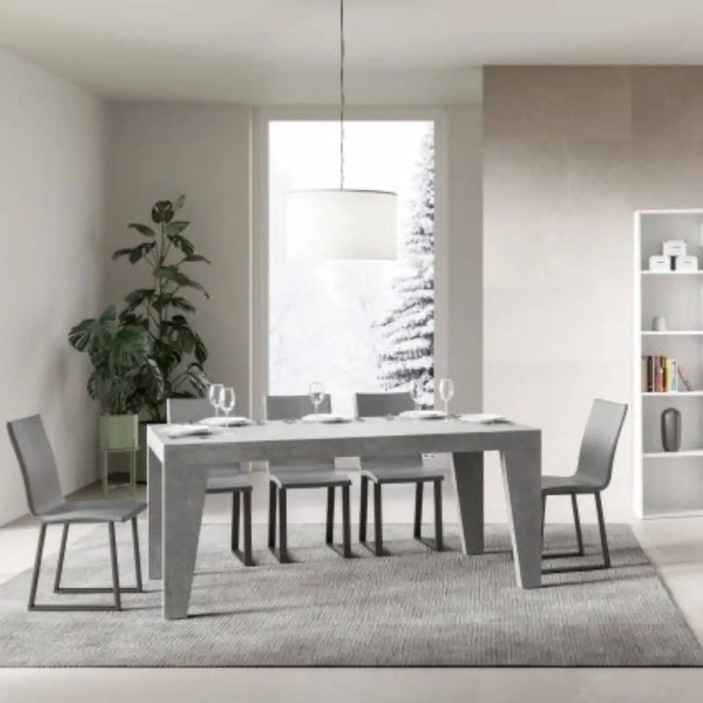Tavolo allungabile 180/284x90 cm Naxy colore cemento