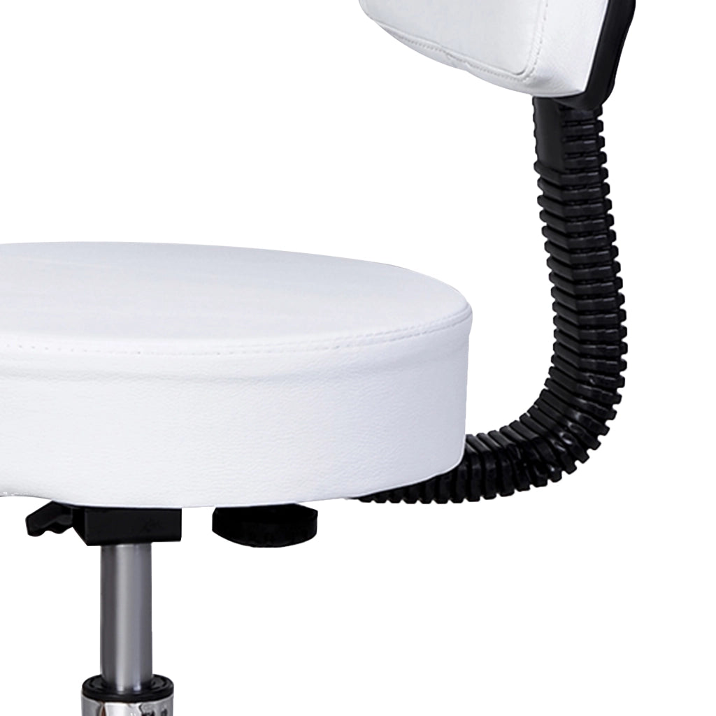 SGABELLO Girevole con Schienale Altezza Regolabile Bianco