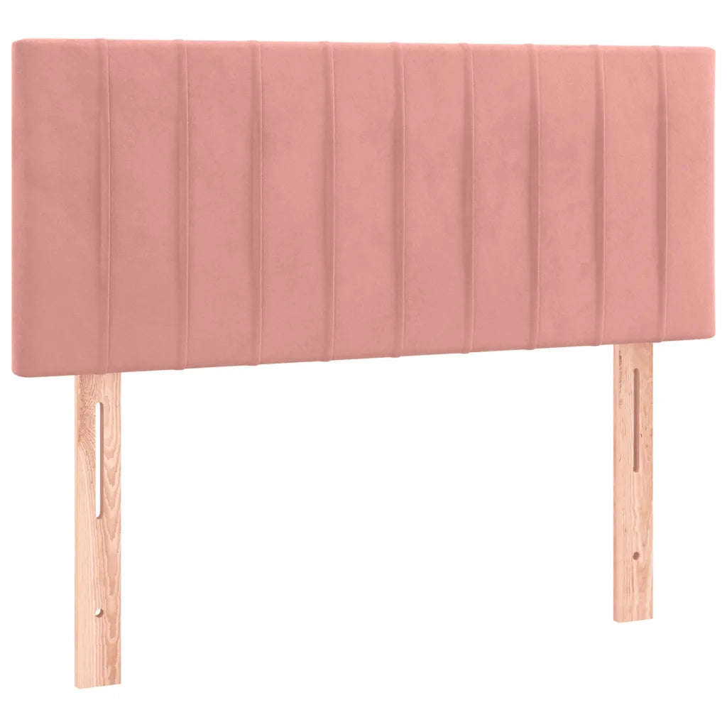 Letto a Molle con Materasso e LED Rosa 120x200 cm in Velluto