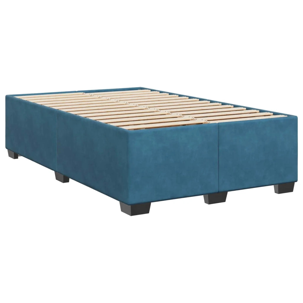Letto con Box Spring, Materasso e LED Blu 120 x 200 cm Velluto 3452166