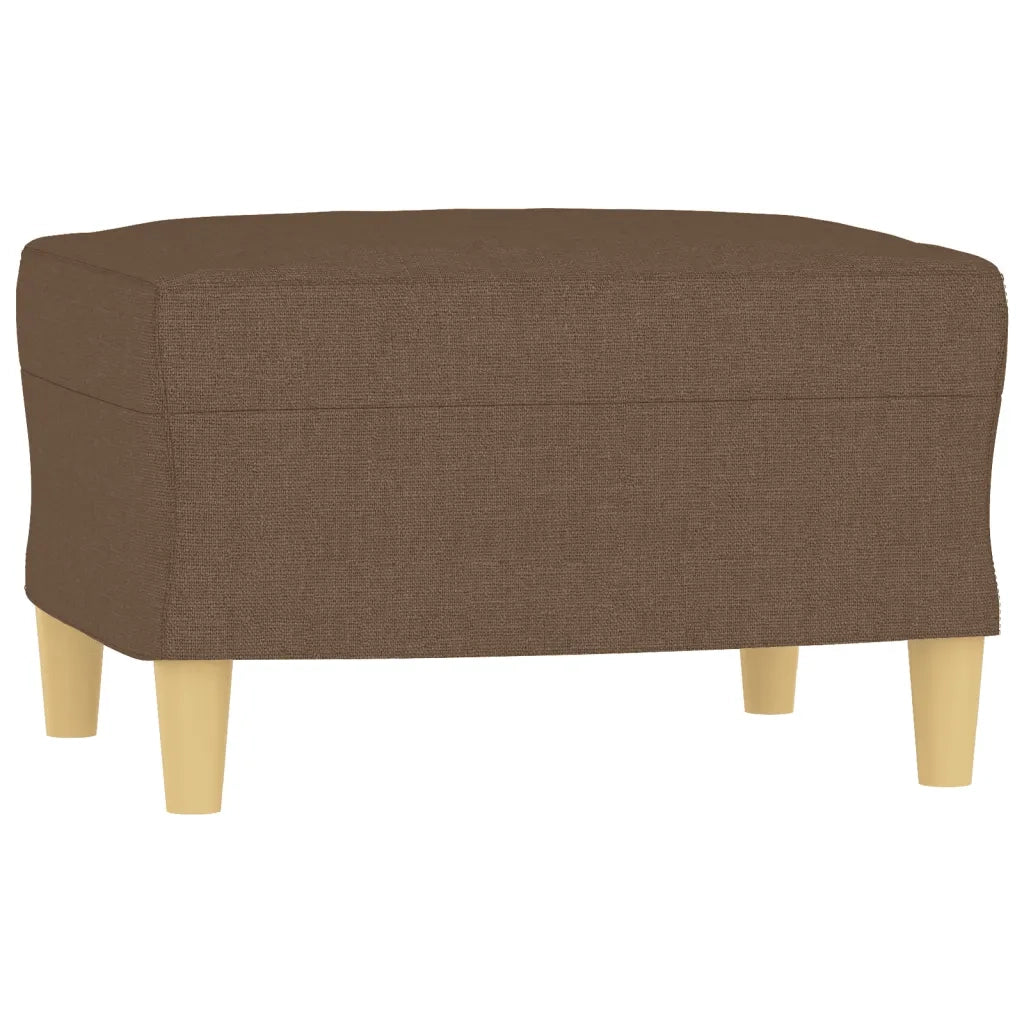 Set di Divani 4 pz con Cuscini Marrone in Tessuto