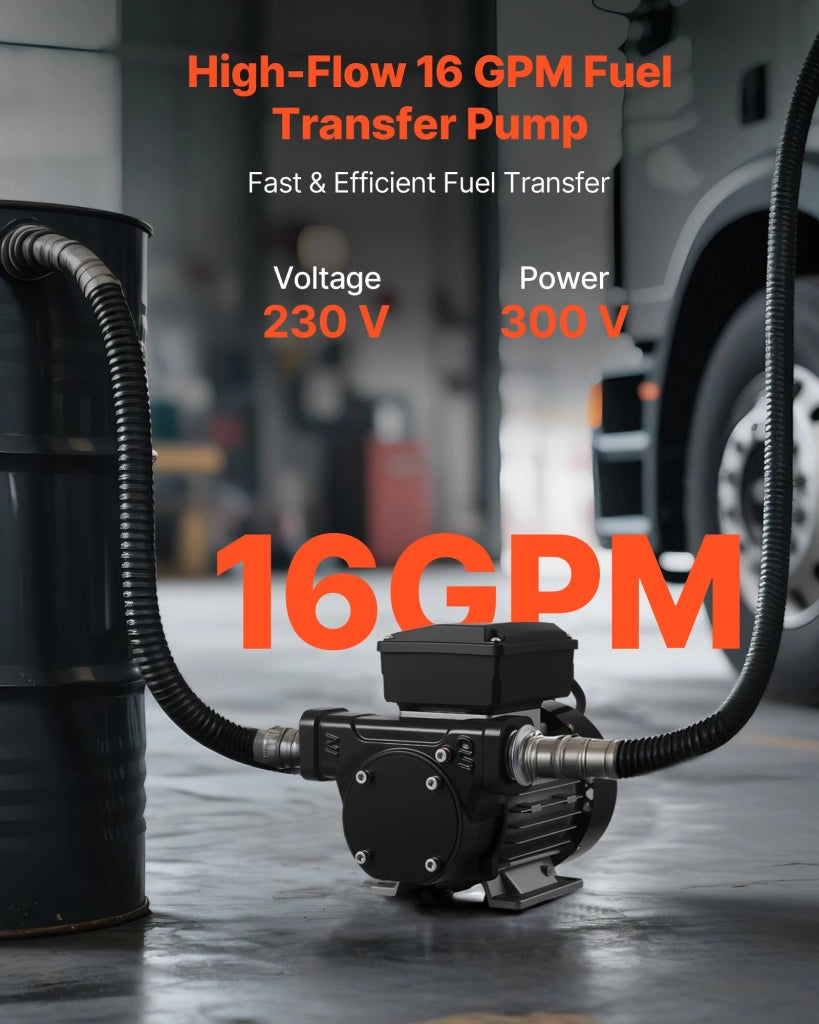 DTP-60N-D01 Pompa Elettrica di Trasferimento Carburante in Ghisa 230V 370W 60 L/min Robusta e Durevole per Officina e Cantieri