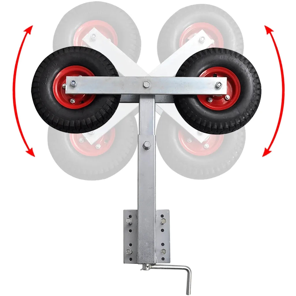 Set 2 Supporti Prua a Doppia Ruota per Rimorchio Barca 59-84 cm 141551