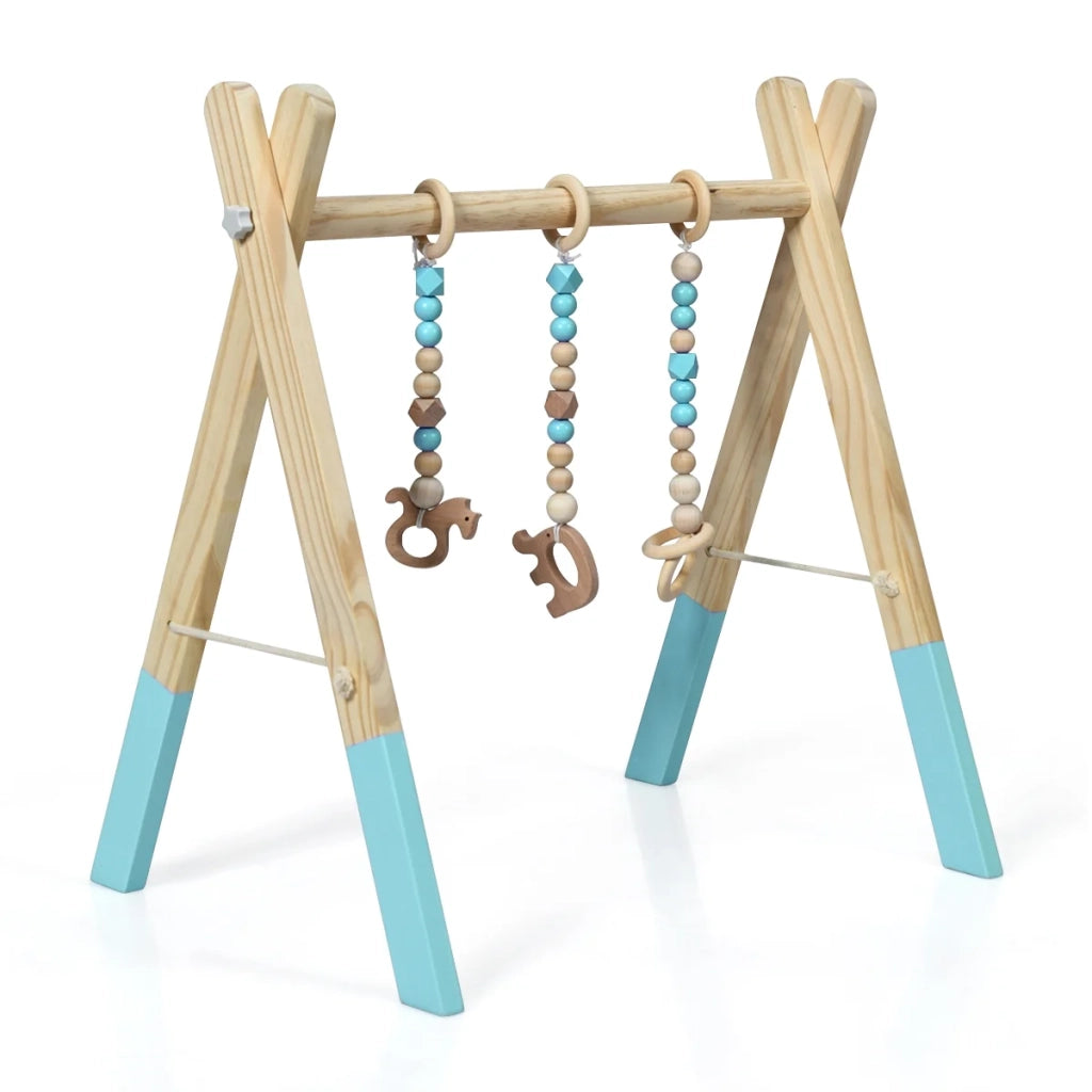 Lotto di 1 palestrina per neonati pieghevole 60 x 44 x 60 cm gioco ergonomico design nordico in legno verde 20_0017865