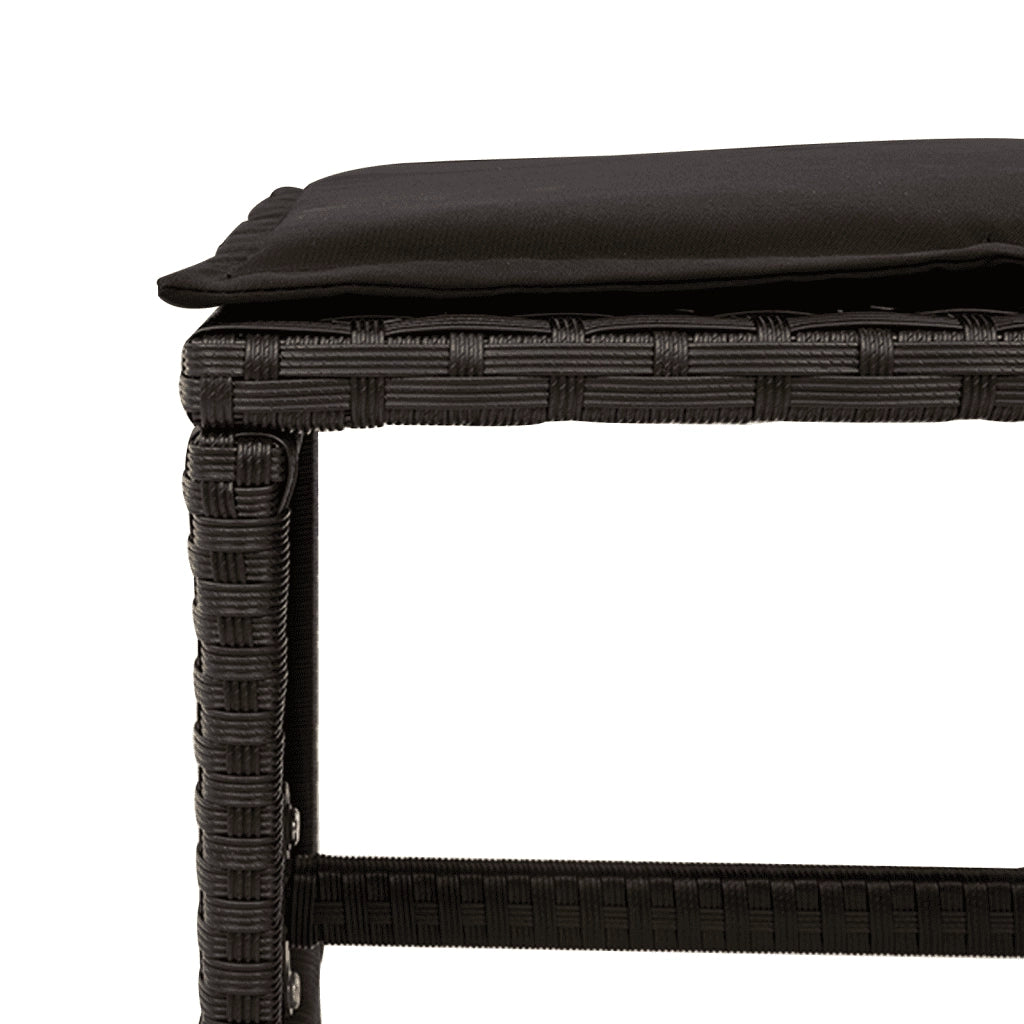 Set da Pranzo da Giardino 11 pz con Cuscini in Polyrattan Nero 3210607