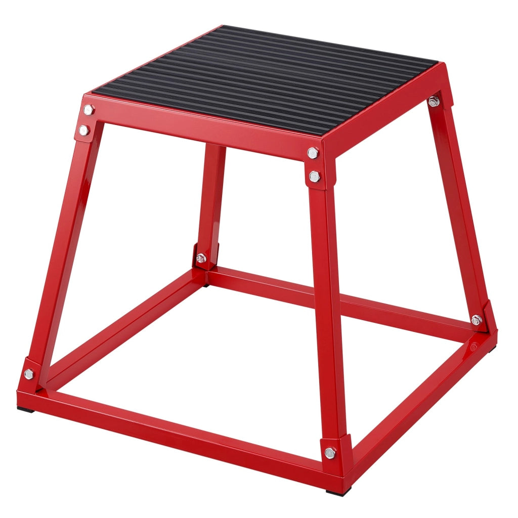 Box Pliometrico SS-R-18 Piattaforma da Salto Fitness Rosso 513x513x458mm Carico 227 kg Robusto per Allenamento a Casa e Palestra