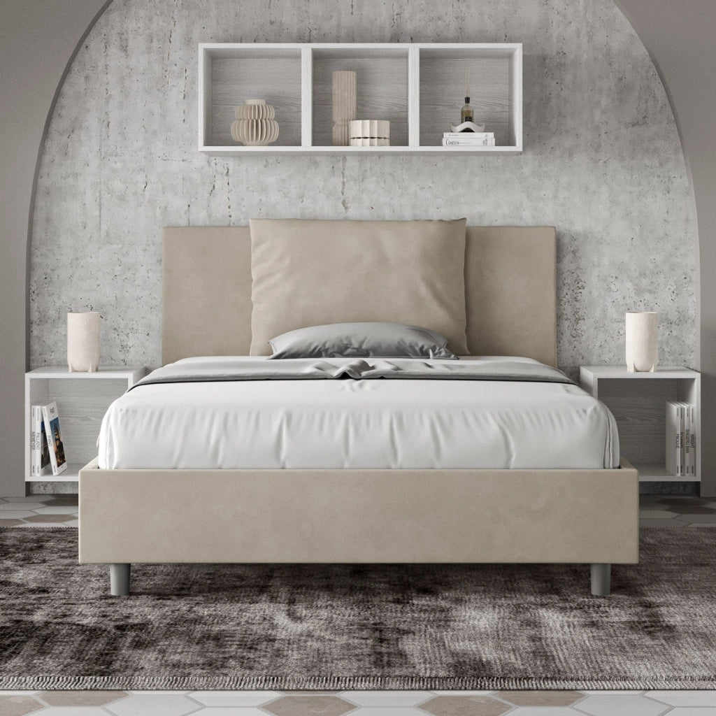 Letto Matrimoniale Extra Large 190x210 cm con Rete Antea Sabbia