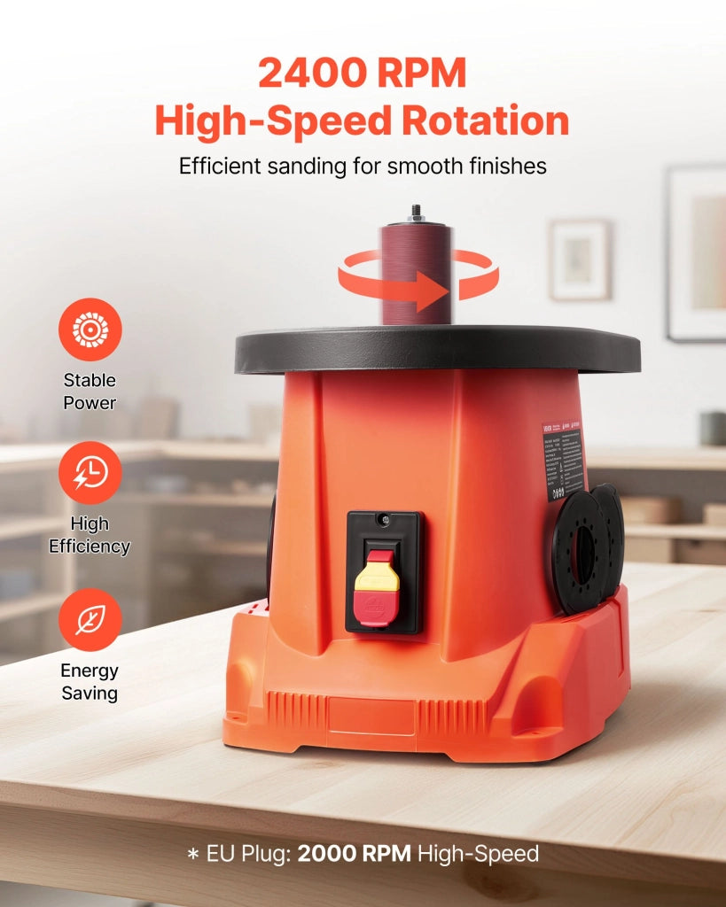 Levigatrice a Mandrino Oscillante BOSS200/1 da Banco 2000 giri/min Tavolo Ghisa 397x295 mm Corsa 16 mm con 6 Manicotti per Lavorazione Legno Officina