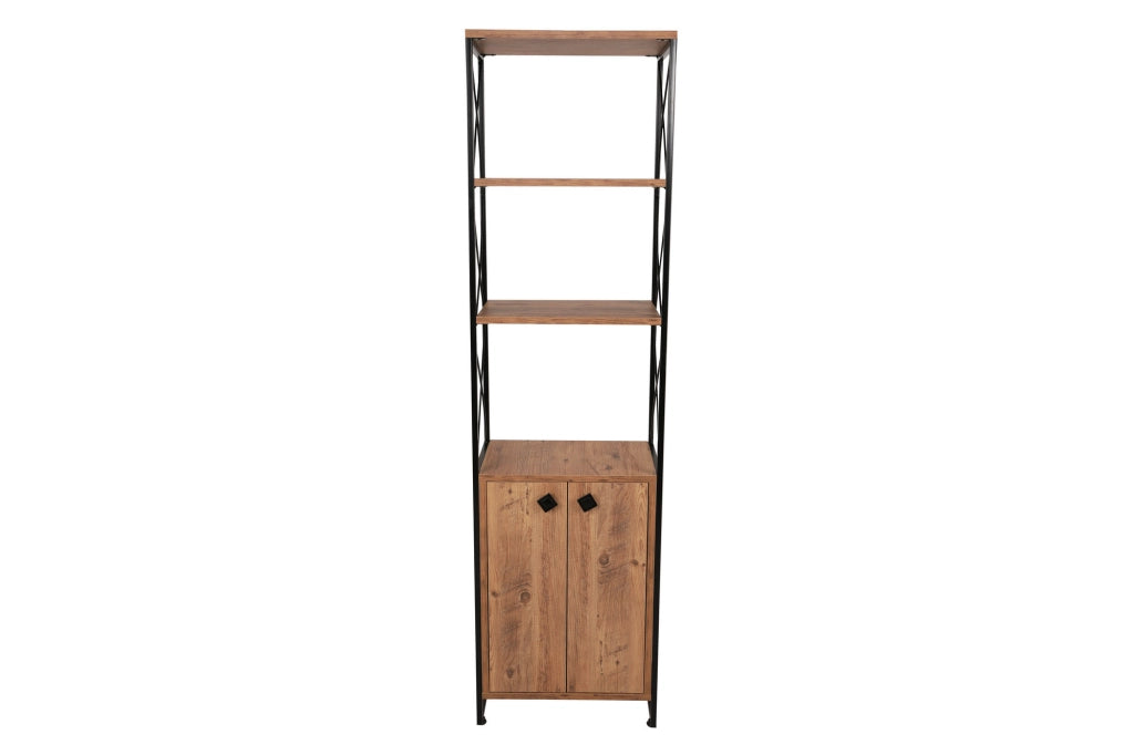 Libreria in legno "Tervel" - 49 x 30 x 180 cm - Marrone