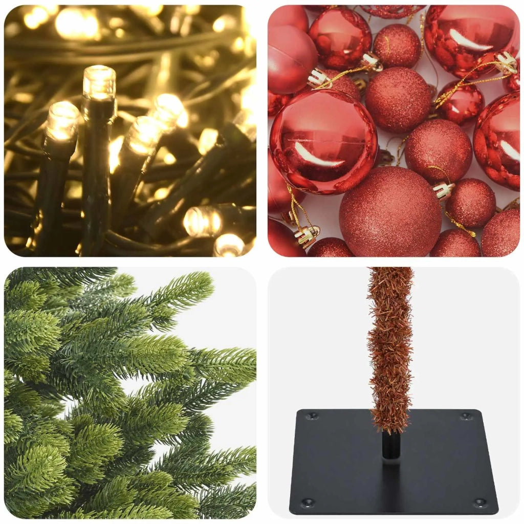 Albero di Natale artificiale con palline 120 cm 150 LED 3465877