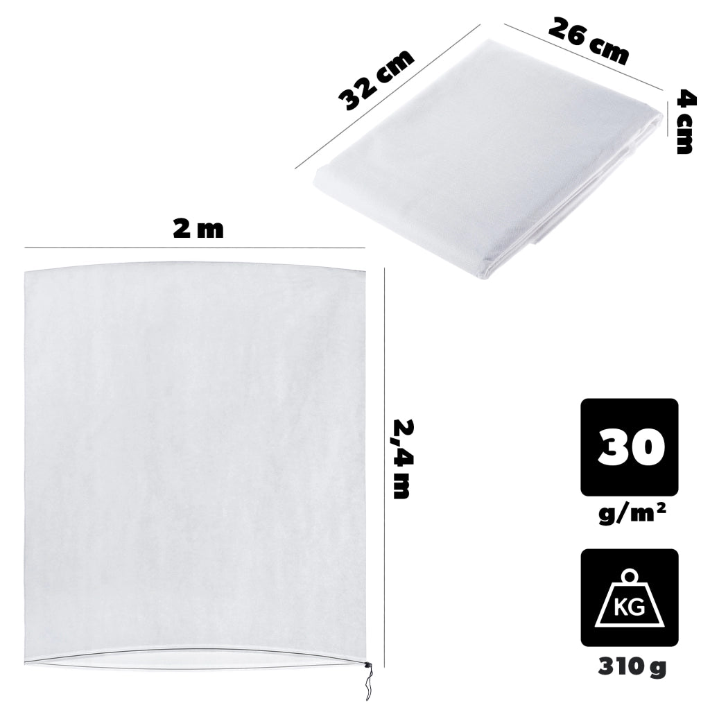 KADAX Cappuccio protettivo invernale per piante 2x2,4 m, sacco agrotessile con cordino 30 g/m2