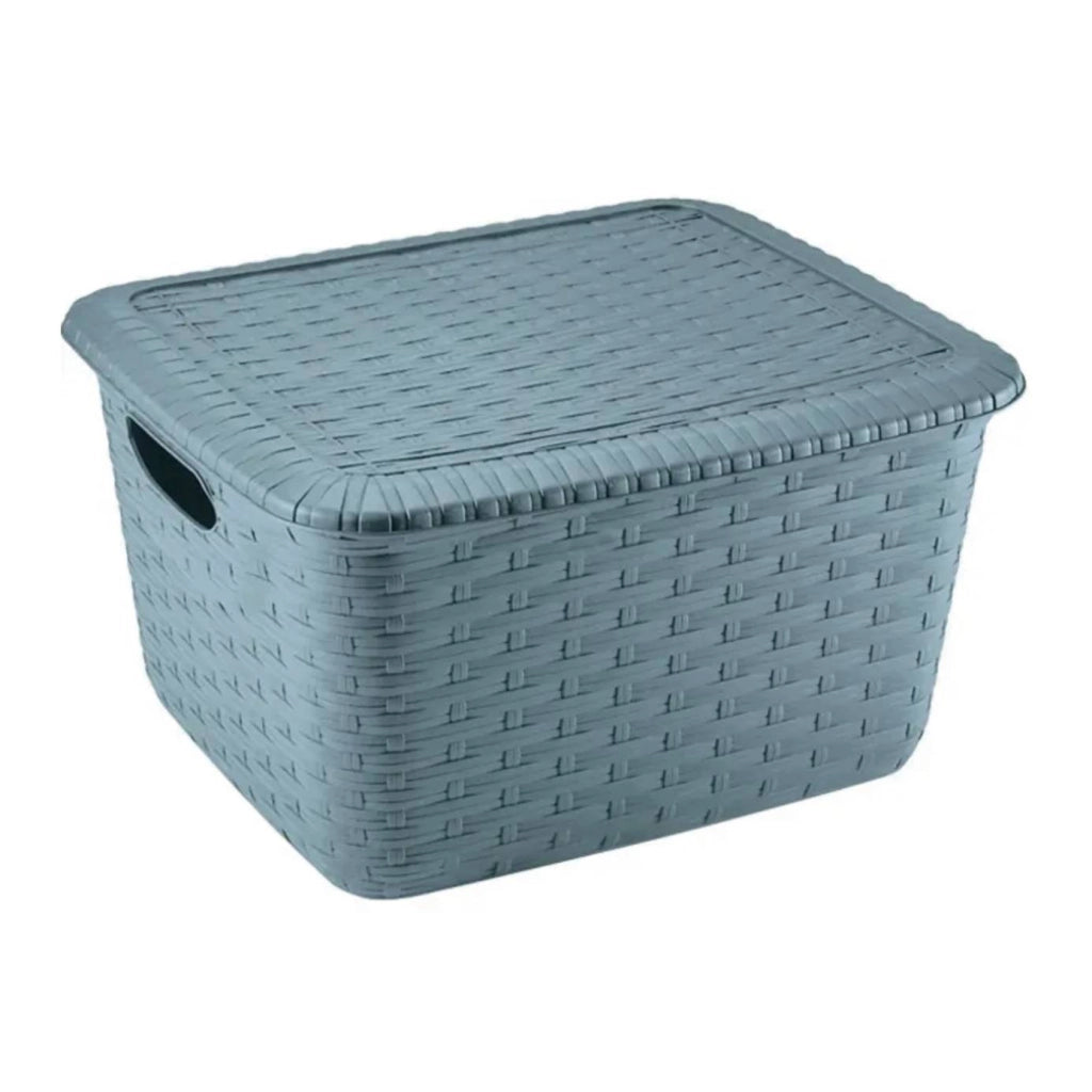 Dandy Plus box contenitore effetto rattan Tortora/26 x 20 x 18 cm • 5,5 L