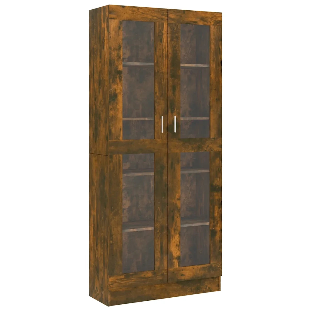 Mobile Vetrina Rovere Fumo 82,5x30,5x185 cm Legno Multistrato