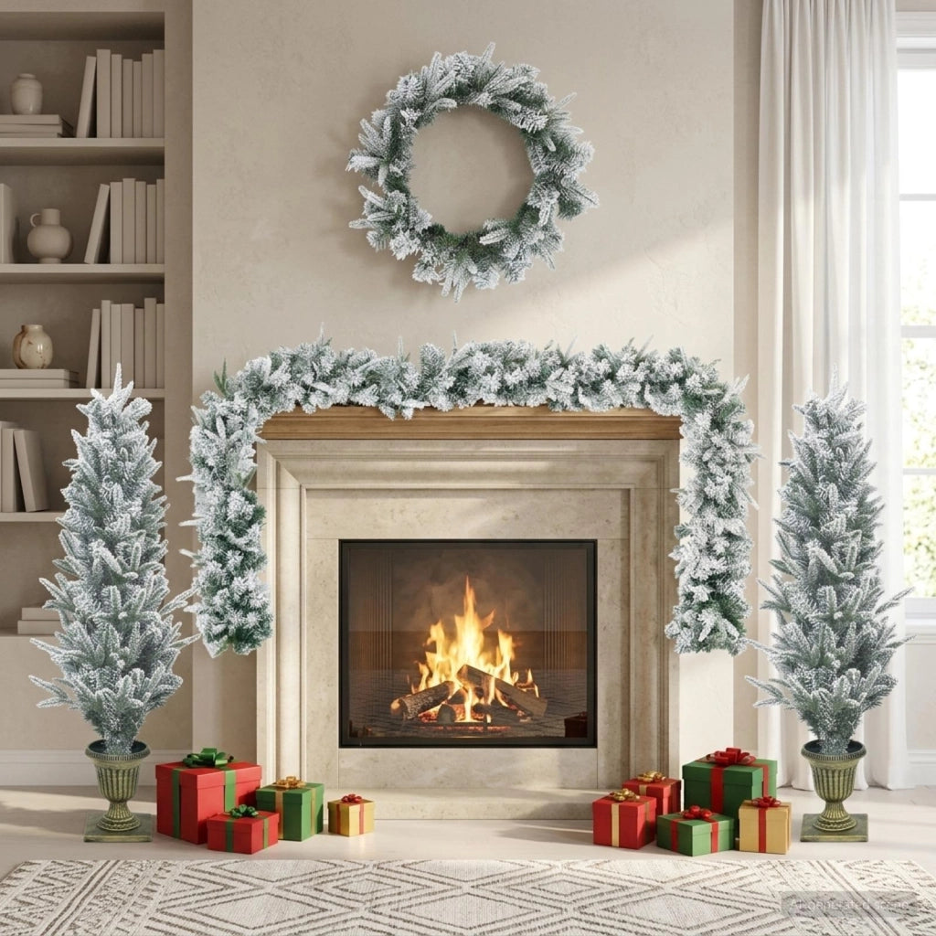 Albero di Natale Mini 120 cm PVC e PE Verde e Bianco 3468450