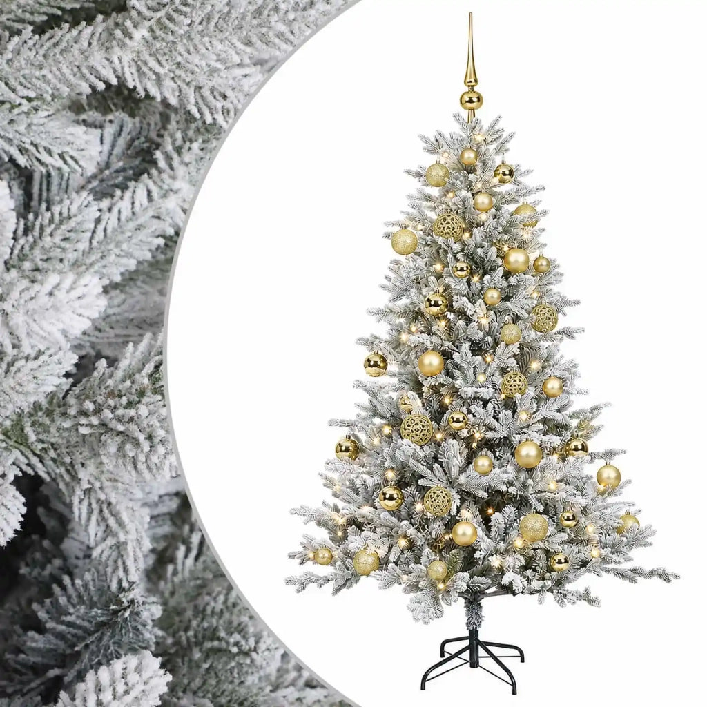 Albero di Natale Artificiale con Palline 150 cm 150 LED 3465654
