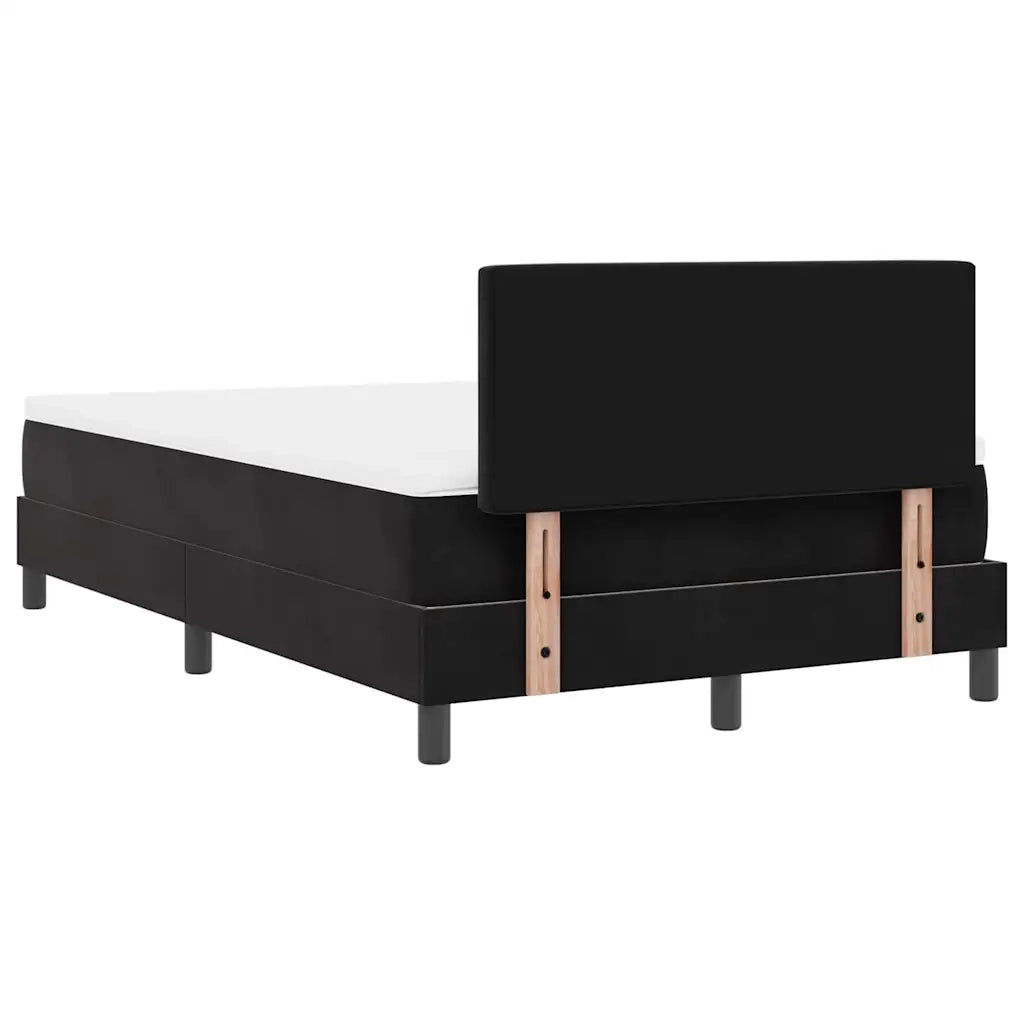 Letto a molle con materasso Nero 120 x 190 cm Velluto 3339094