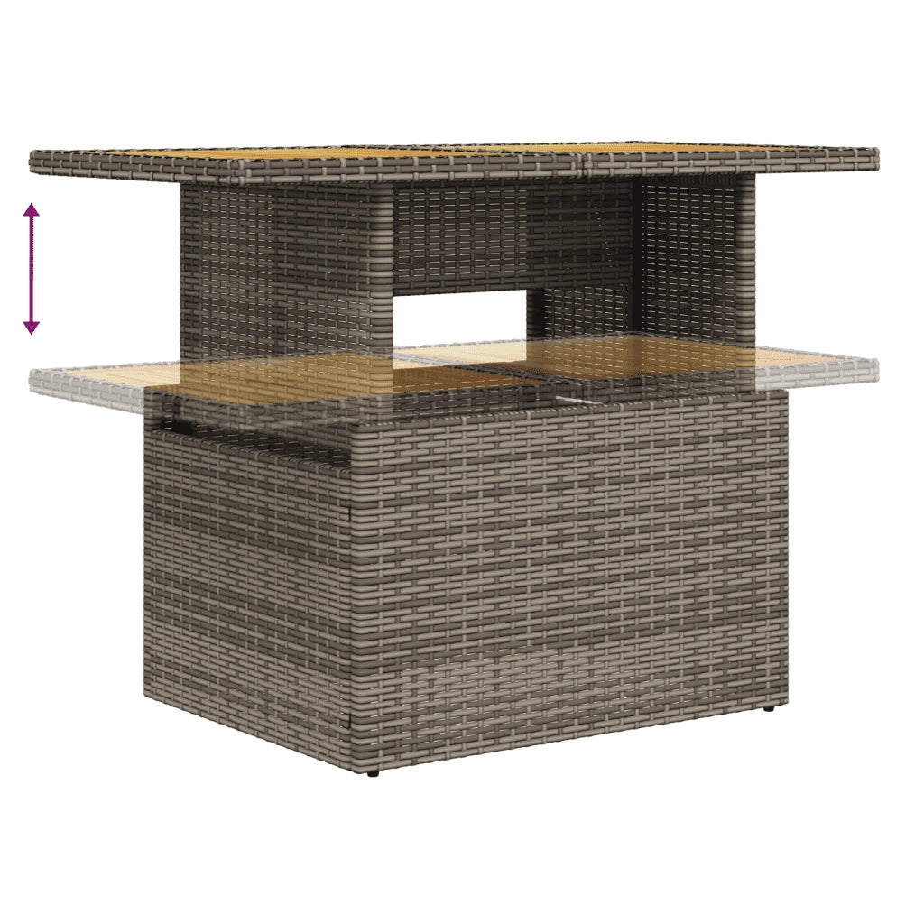 Set Divani da Giardino 7 pz con Cuscini Grigio in Polyrattan 3270843