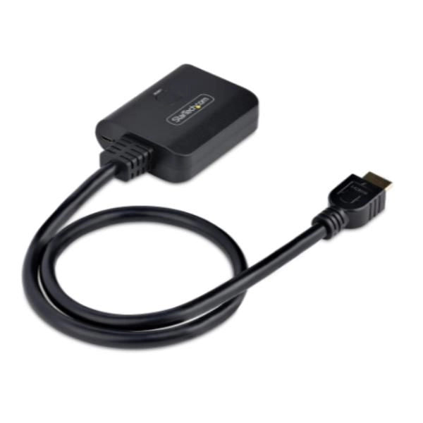 Startech.com splitter hdmi 4k a 2 porte - sdoppiatore video hdmi 2.0 4k 60hz con 1 ingresso e 2 uscite - hub hdmi hdr/hdcp 2.2 - multipresa hdmi con cavo da 50 cm - alimentazione da usb o con alimentatore (incl.) - HDMI-SPLITTER-4K60UP