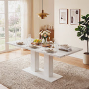 Tavolo da pranzo allungabile 140/180 cm in MDF bianco