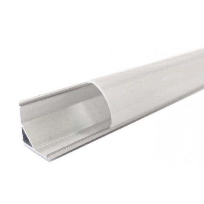 Profilo angolare in alluminio per striscia led 10,5 mm 2 m grigio